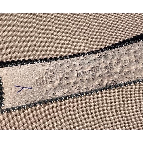 Chico's Belt Statement Studded Plastic Rhinestone Faux Snakeskin Silver 37.5 In. - Picture 14 of 16